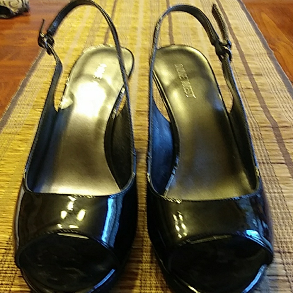 Black Open Toe Nine West Shoes